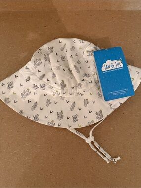 Jan & Jul White Cactus Print Sun Hat for Kids